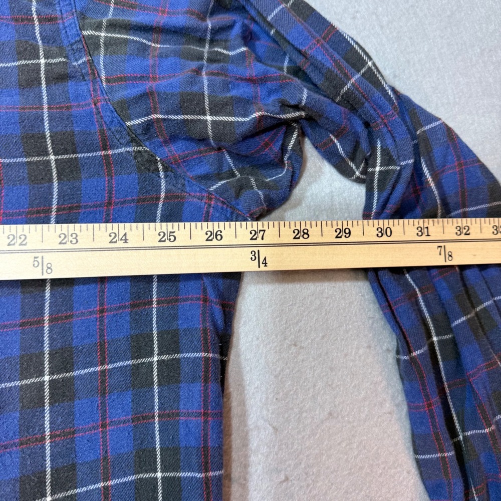 Wrangler Western Shirts Plaid Blue Long Sleeve Snap Button Pearl Snap Mens XL - Picture 10 of 11